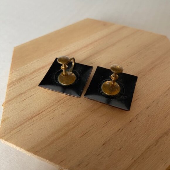 Matisse Renoir Vintage Earrings Clip on Copper base with Enamel - Picture 3 of 6